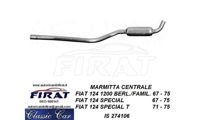 MARMITTA FIAT 124 1200 CENTRALE (274106)